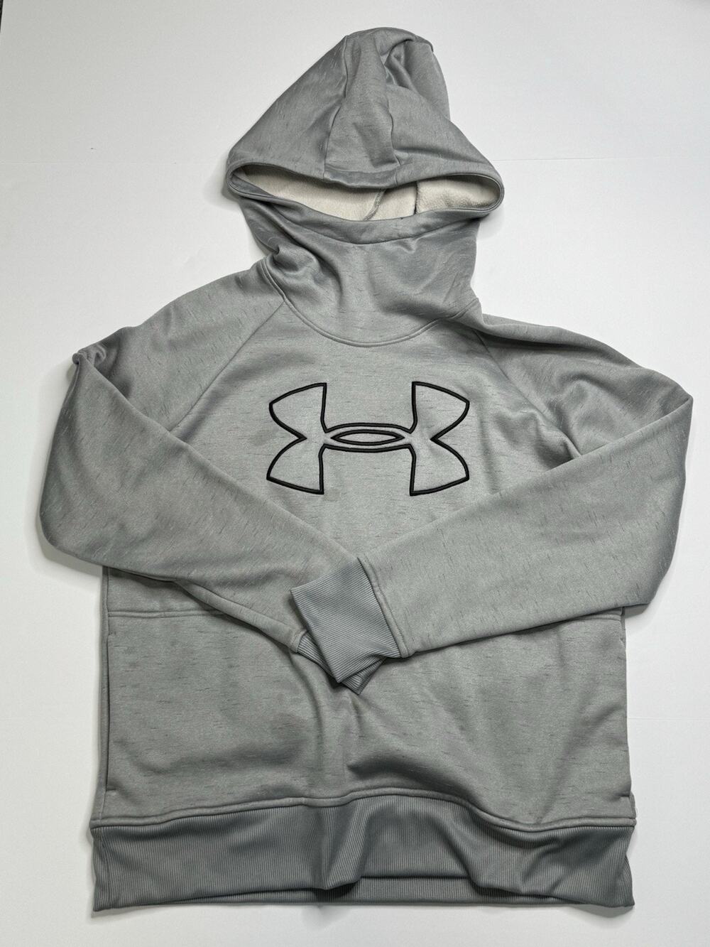 Under Armour Women’s Large Gray ColdGear Loose Fit Hoodie Big Logo Pullover